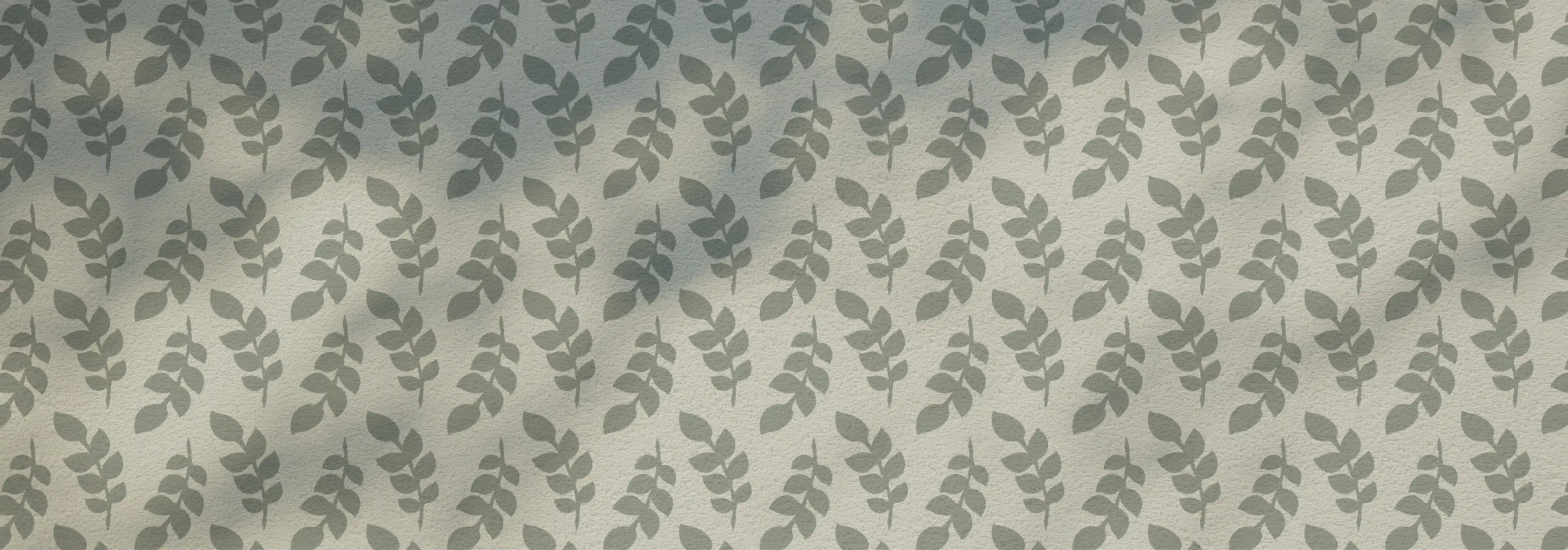 Dew Drops leaf pattern in sage green on cream
