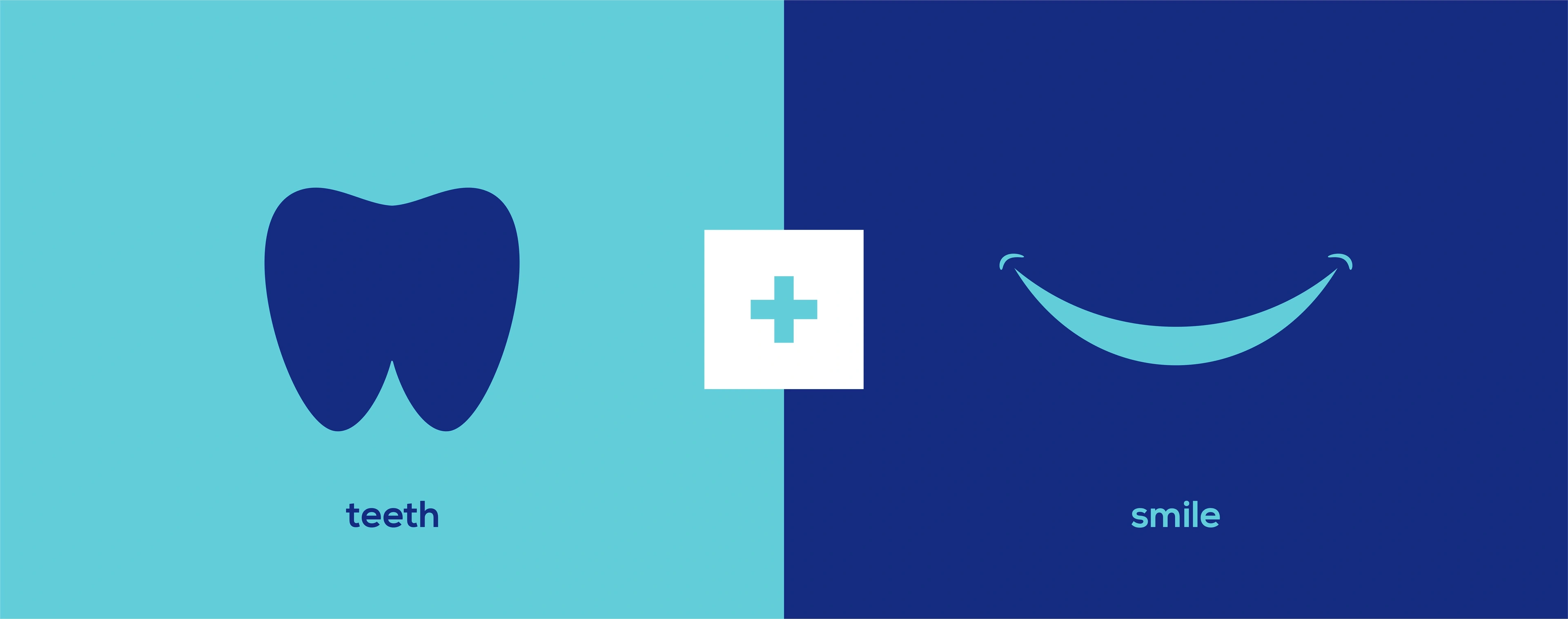 Logo concept: a tooth plus a smile curve forming the Ultimate Smile mark